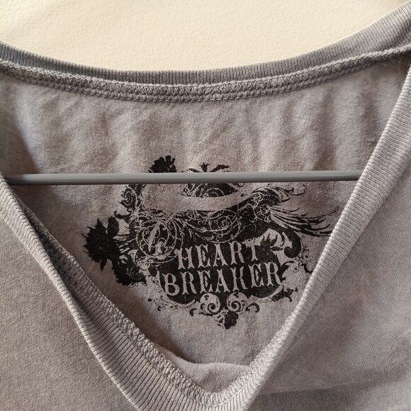 2/$20 Ballet Point Shoes Stonewash Grunge Raw Hem Graphic Tee - Picture 8 of 10